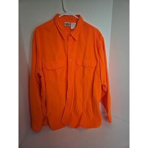 Five Brother Men Flannel Shirt Long Sleeve Button Up Hunting Hiking Orange 2XL